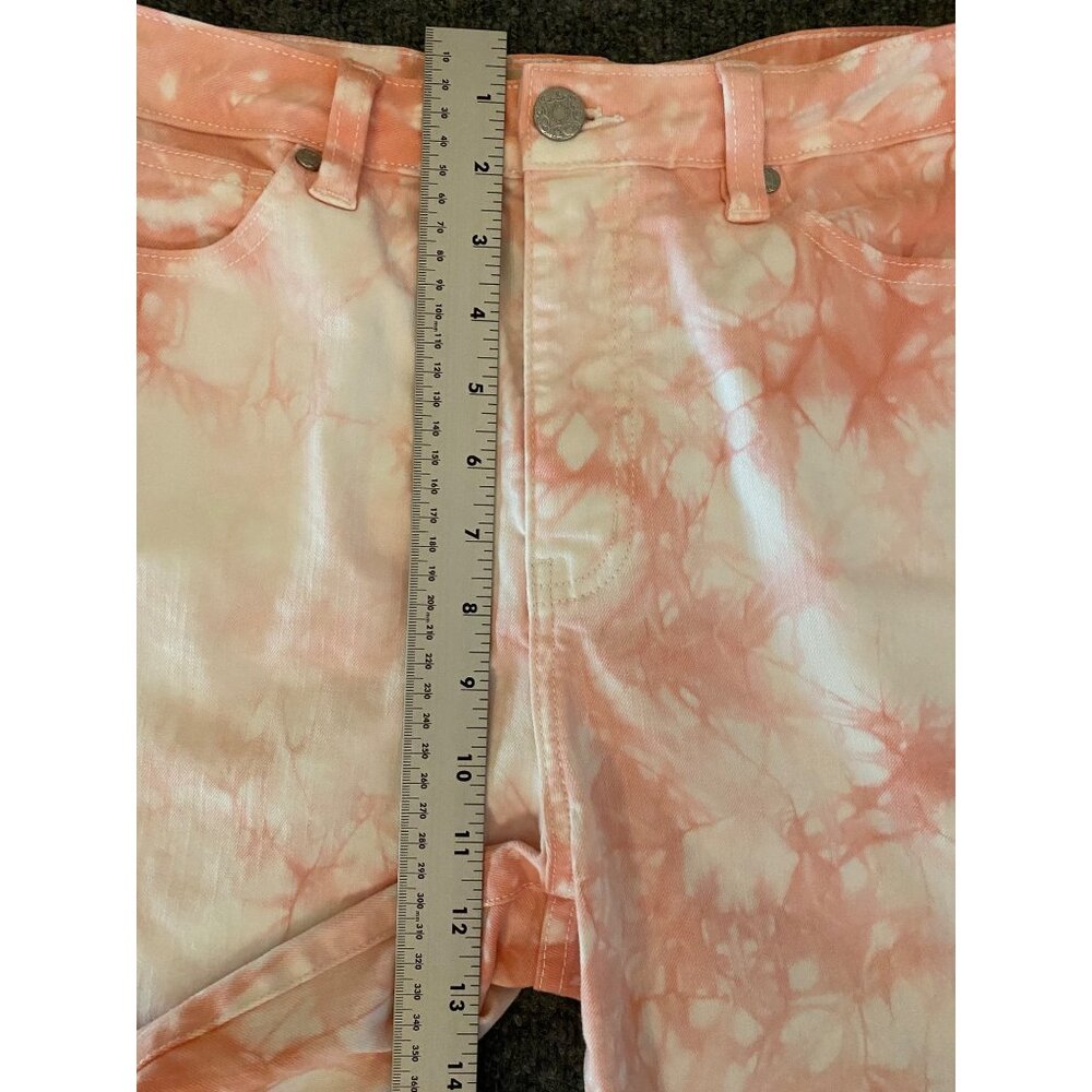 Soft Surroundings Ultimate Tie-Dye Ankle Jeans Womens 8 White/Pink Skinny‎ Denim - Picture 7 of 9